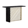 Black Wood Console Table with Antique Brass Accent A439730