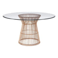 Tan Round Rattan Dining Table C26877