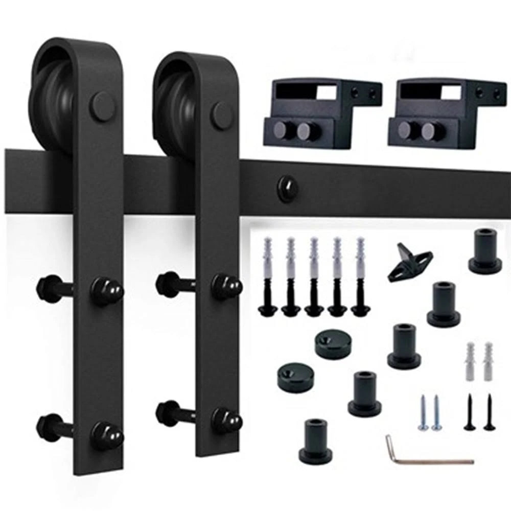 Paneled Wood Barn Door with Installation Hardware Kit K21868