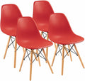 Red Plastic Dining Chair Set of 4 J80473