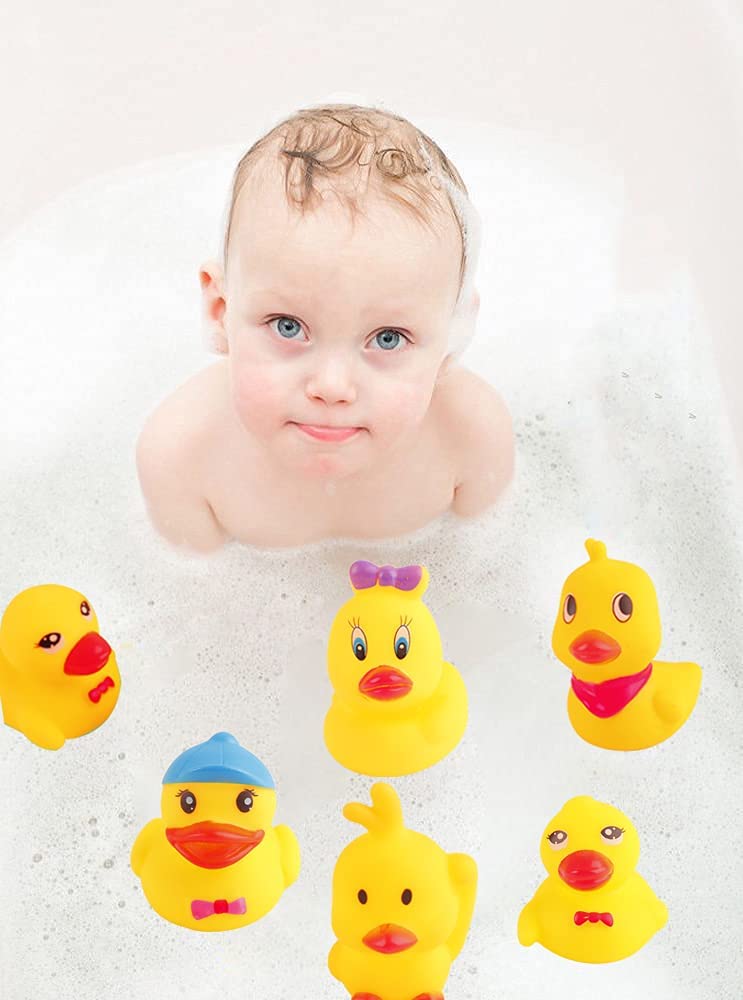 Yellow Rubber Ducks Preschool Bath Toys (Small Assorted 2.2''-12pcs) S462