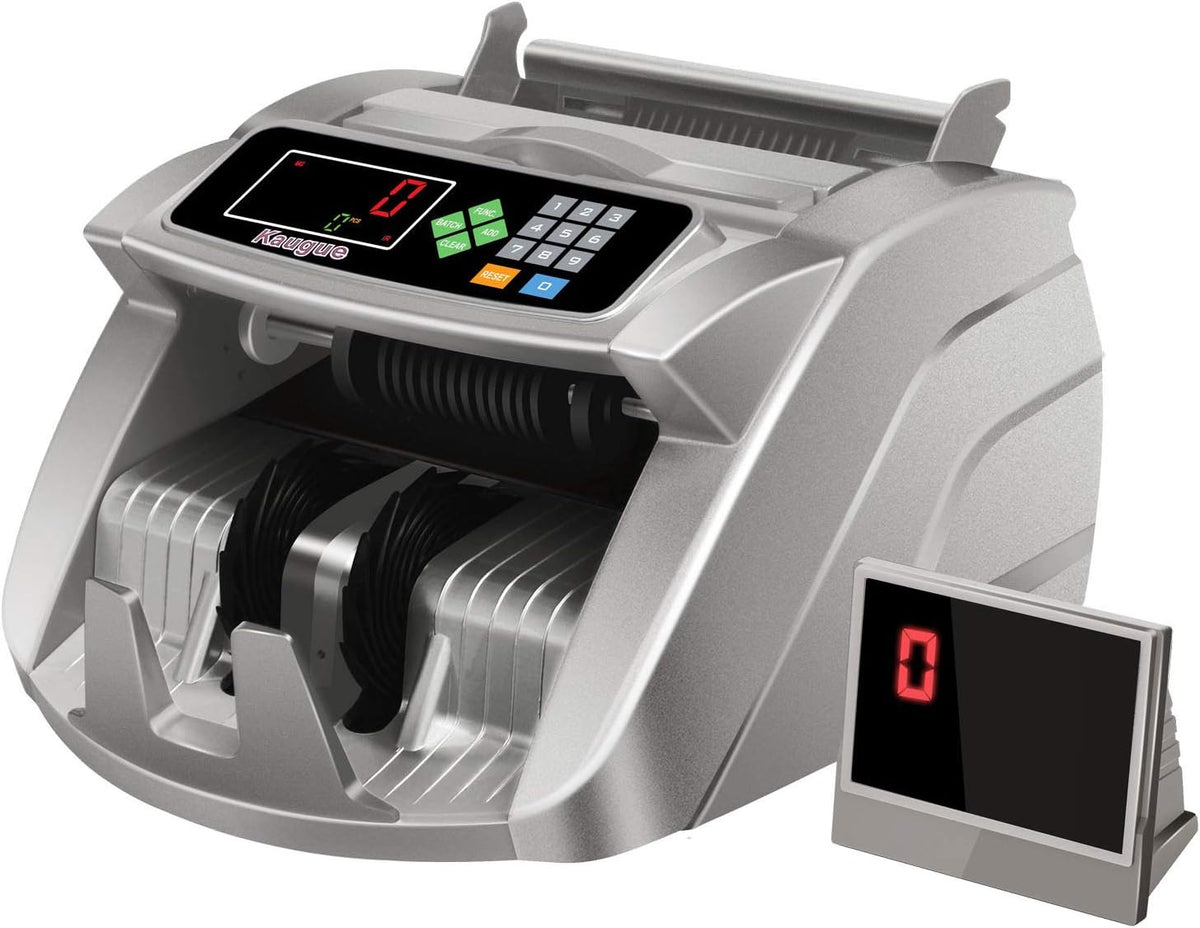 Silver Money Counter Machine with UV/MG/IR Detection, 1,000 Notes Minute U428