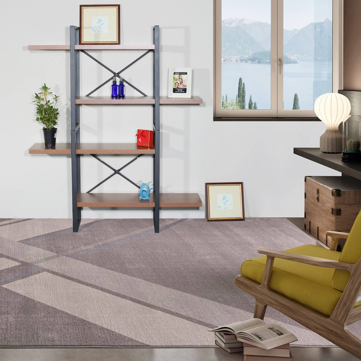 4 Shelf Display Bookcase, Brown B83674