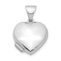 14K White Gold Rhodium Plated Heart Locket Pendant C761511