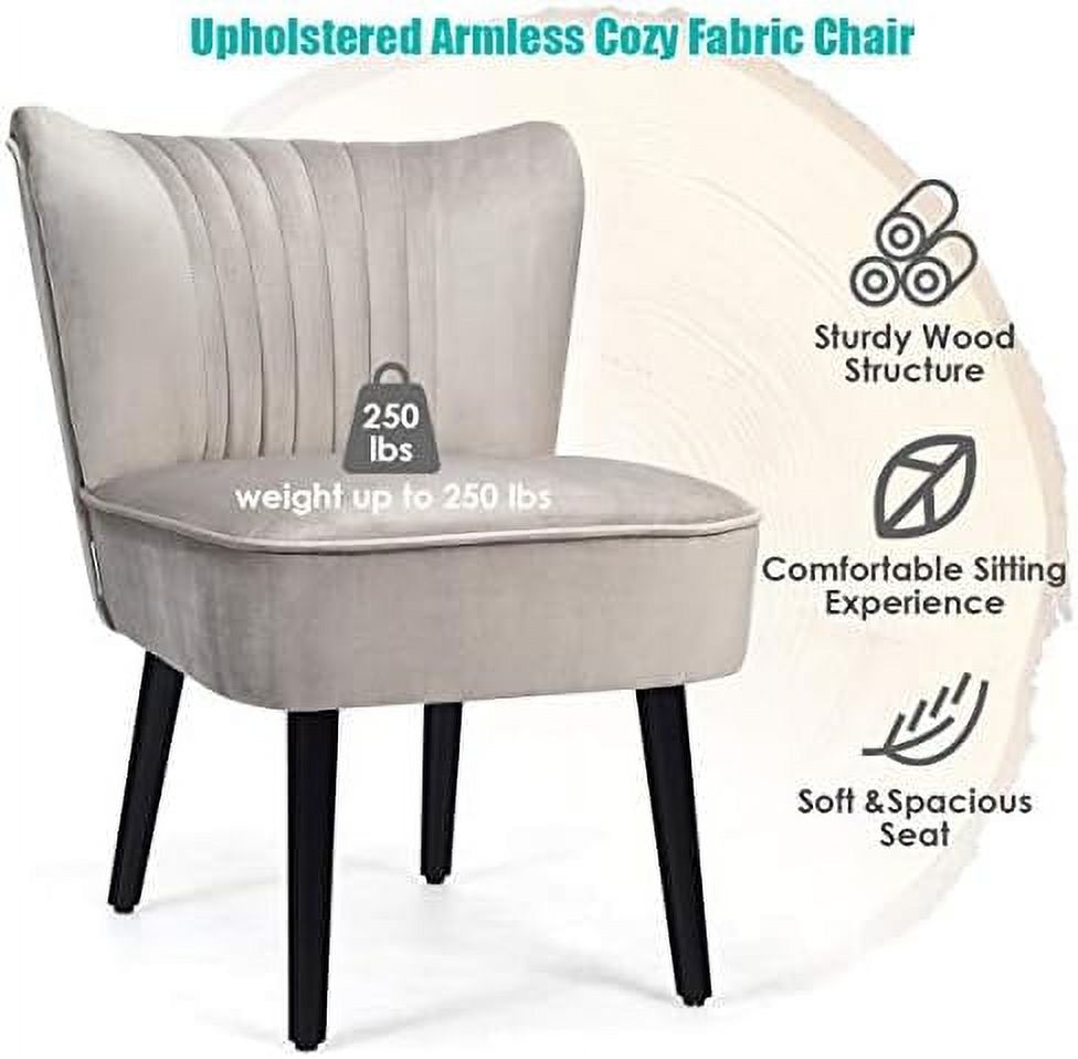 Velvet Accent Chair with Curved Backrest A871