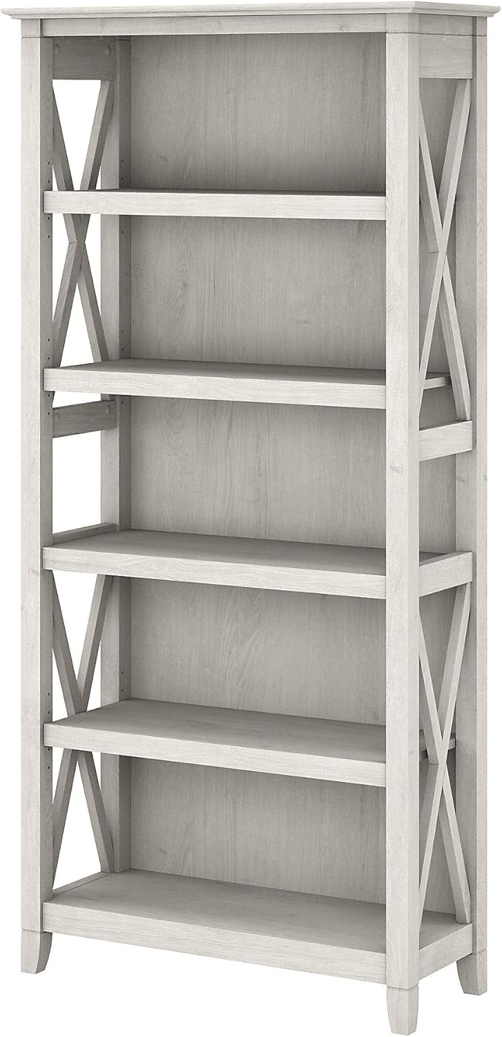Linen White Oak 5 Shelf Bookcase Q762309