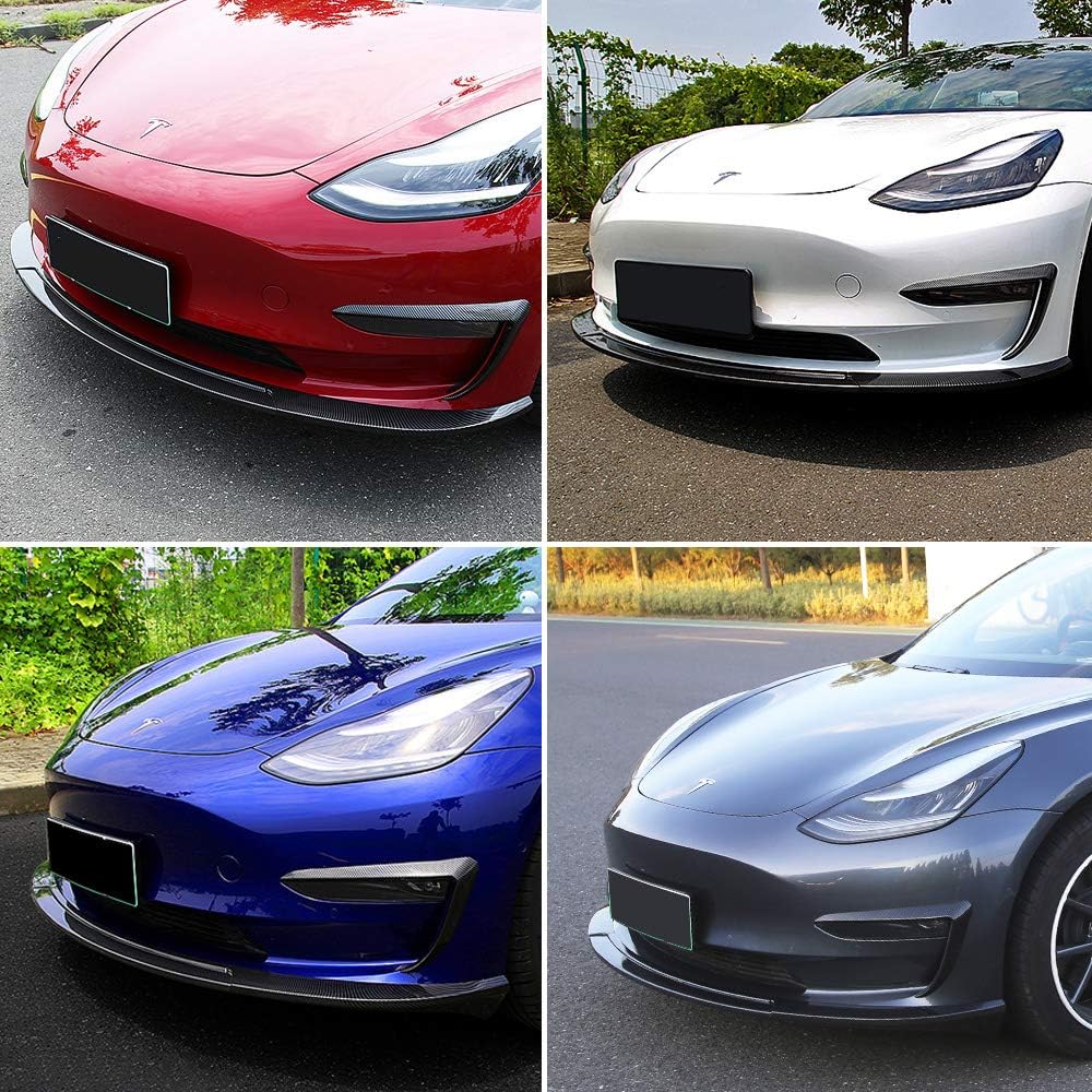 Matte Black Front Bumper Lip Kit Spoilers for Tesla Model 3 Z642