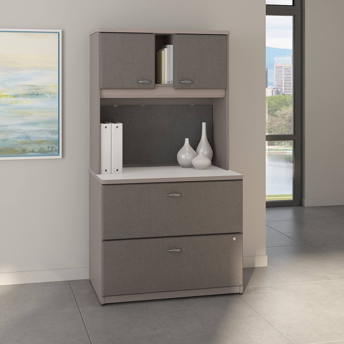 Lateral File Cabinet with Hutch L502
