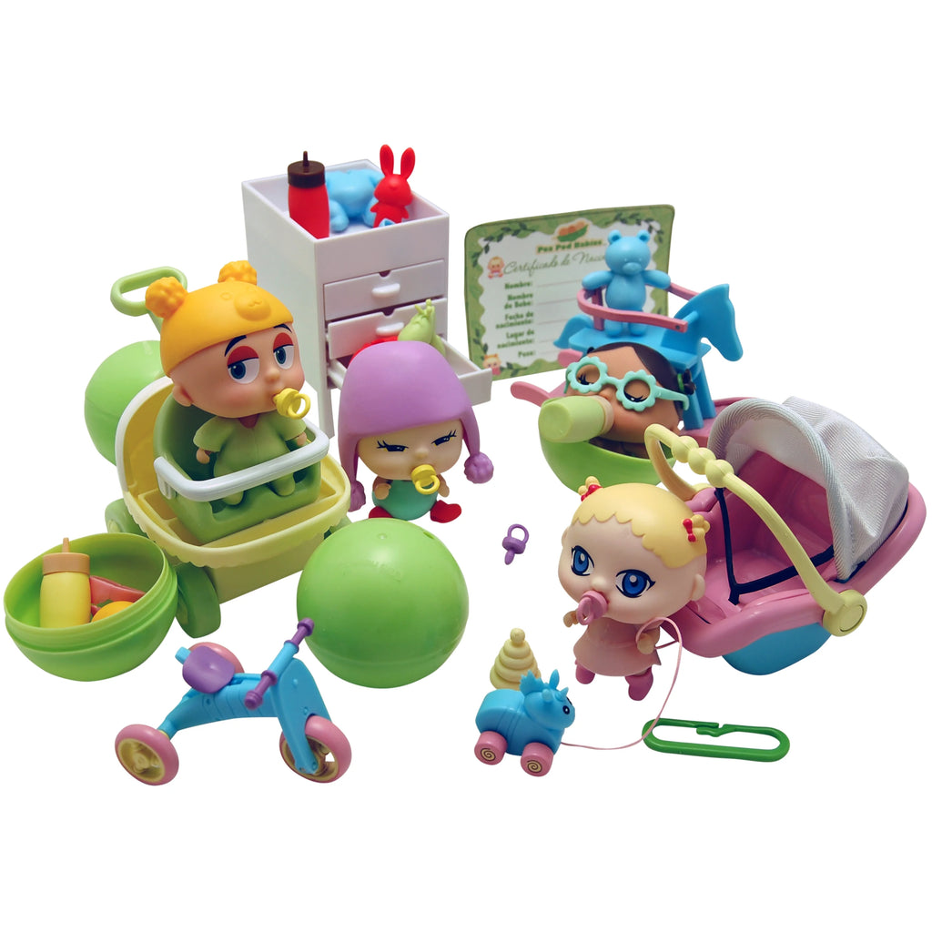 Giant Twenty Five Piece Playset with Mini Baby, Clothing, & Accessories in Soft Pea Pod D7030