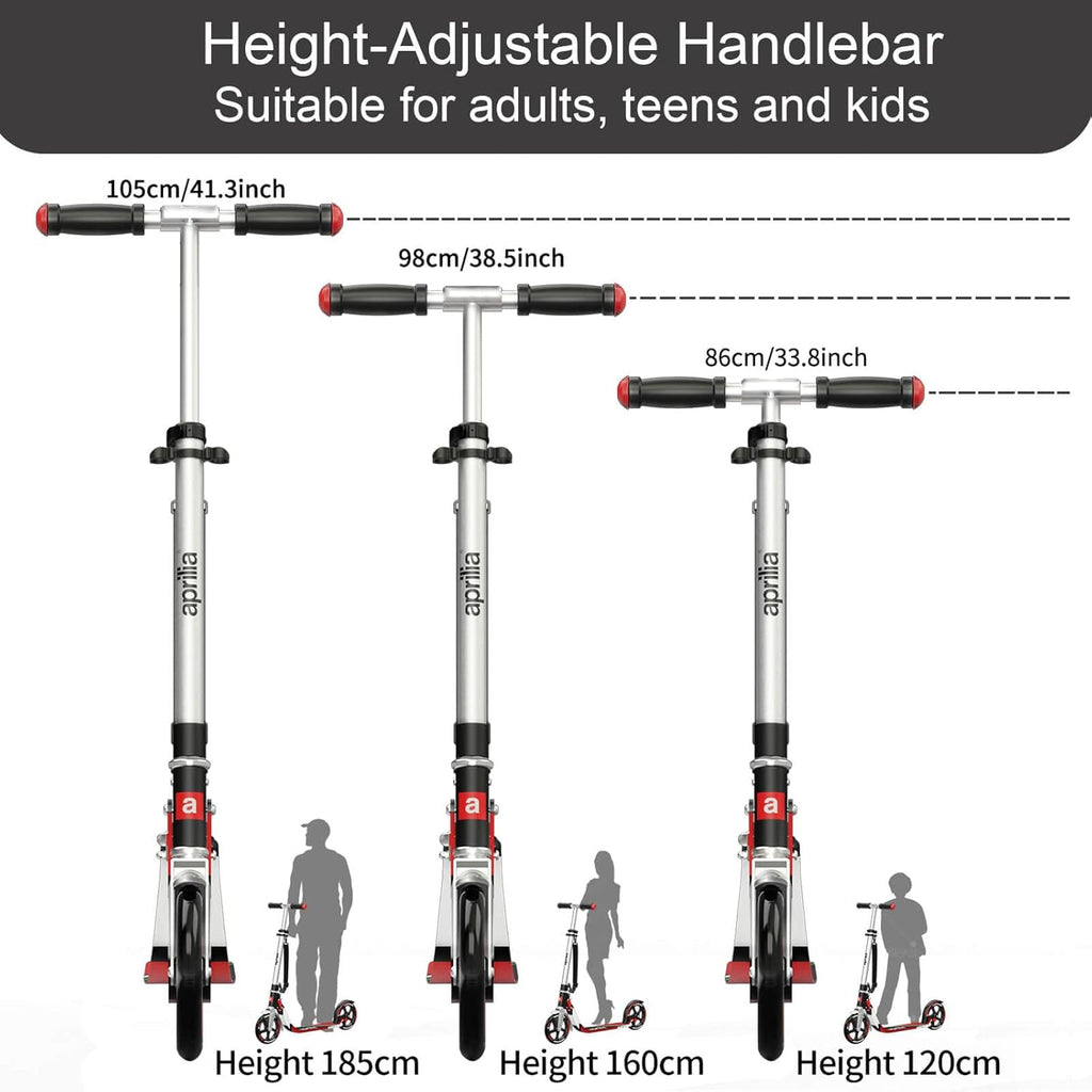 Foldable Kick Scooter with Big Wheel, 4 Level Height Adjustable L380591