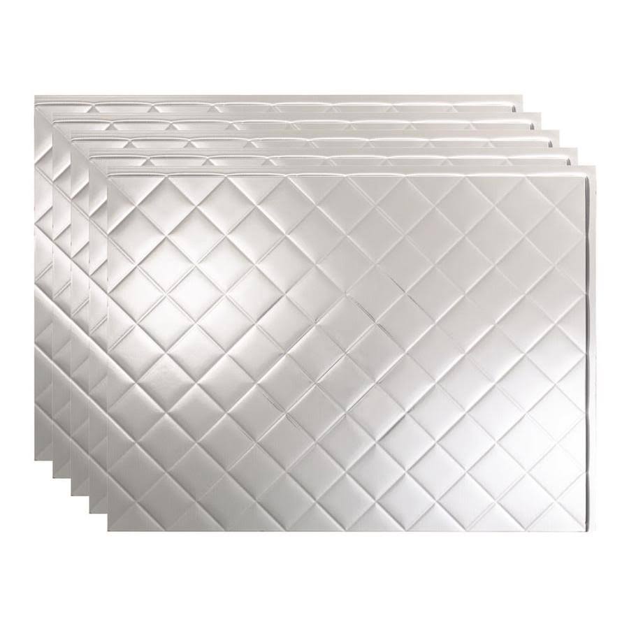 18in x 24in Quilted Brushed Aluminum Backsplash Panel (5 Pack) K4821