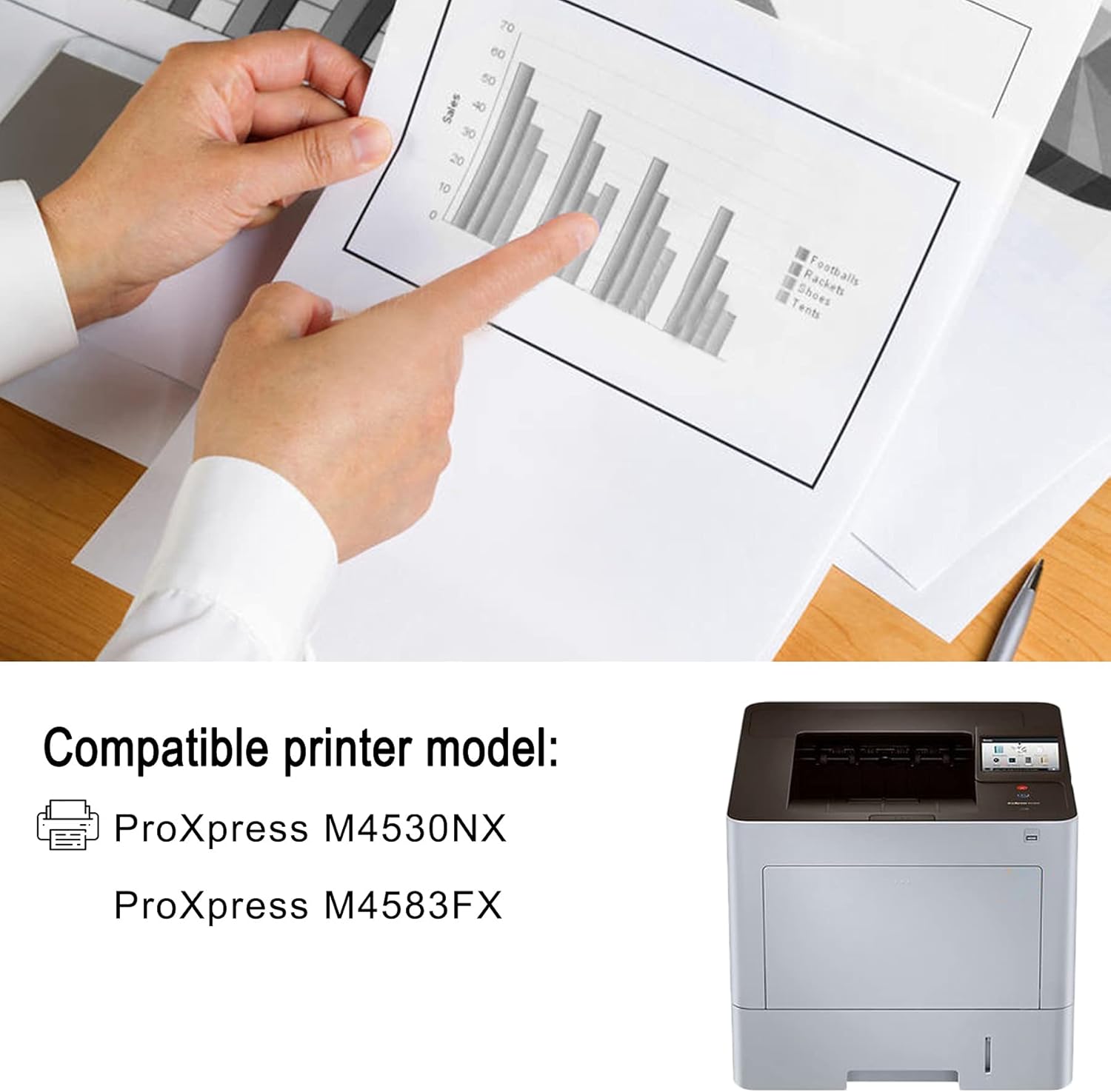 2 Pack Black Toner Cartridge for ProXpress M4530NX M4583FX Printer V462904