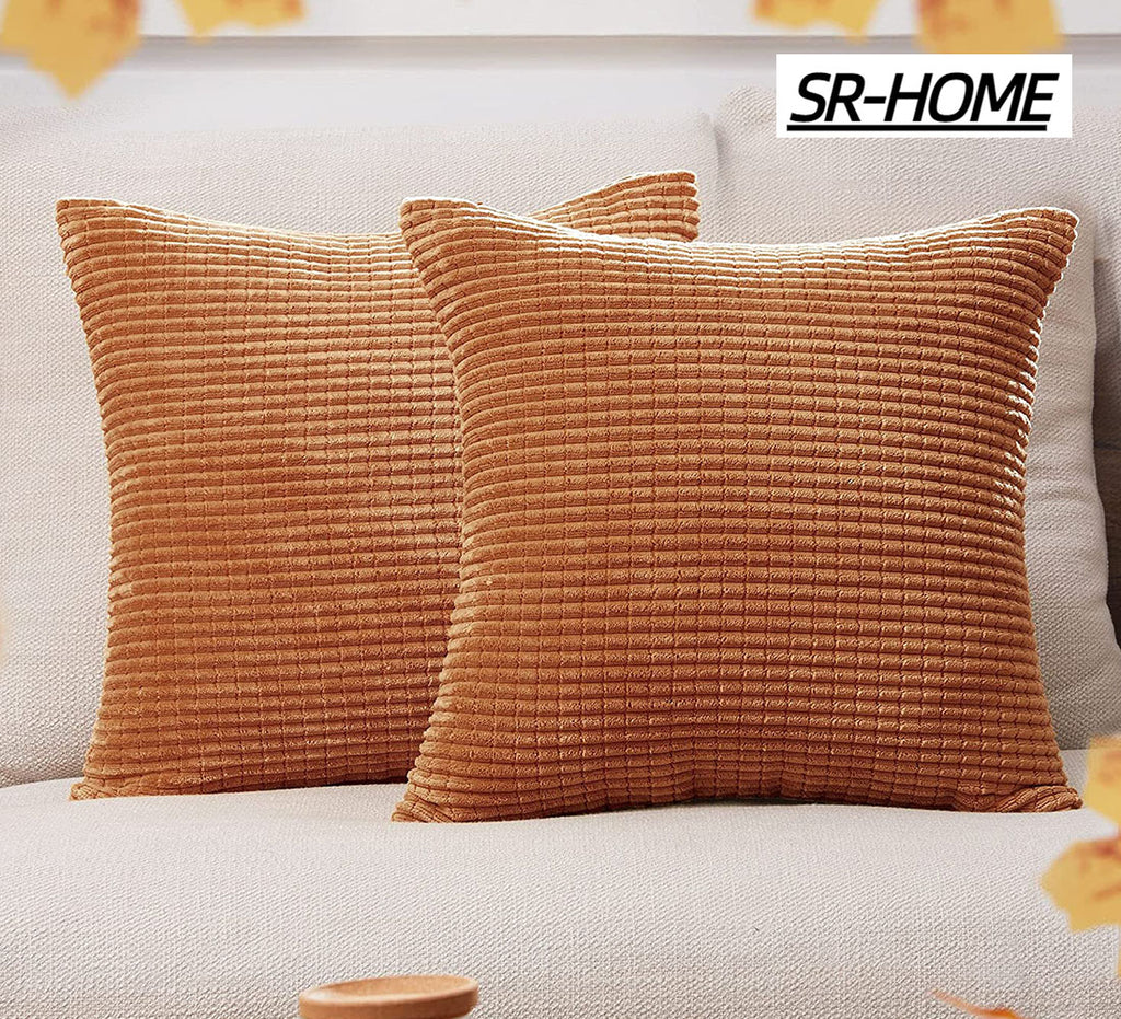 Corduroy Square Decorative Cushion Cover Pack of 2 N15679
