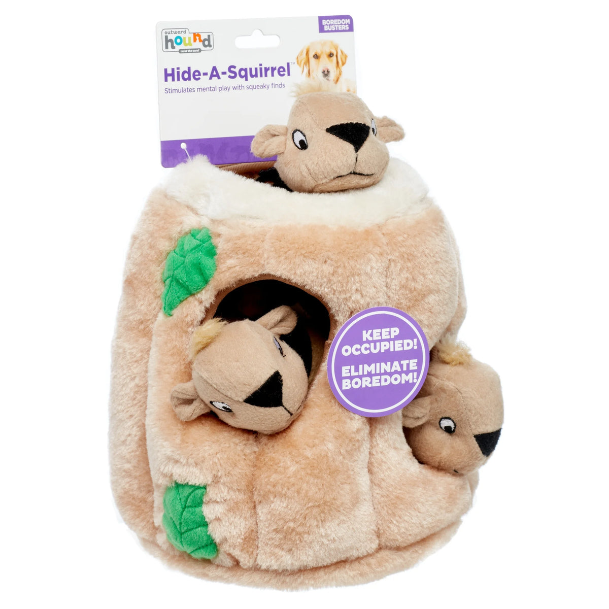 Hide A Squirrel Plush Dog Toy Puzzle, Brown, Large R744459