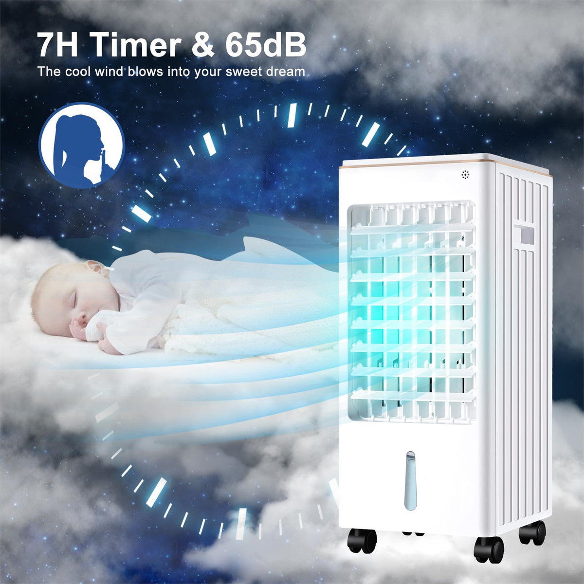Portable Evaporative Air Cooler Fan with Remote Control T400