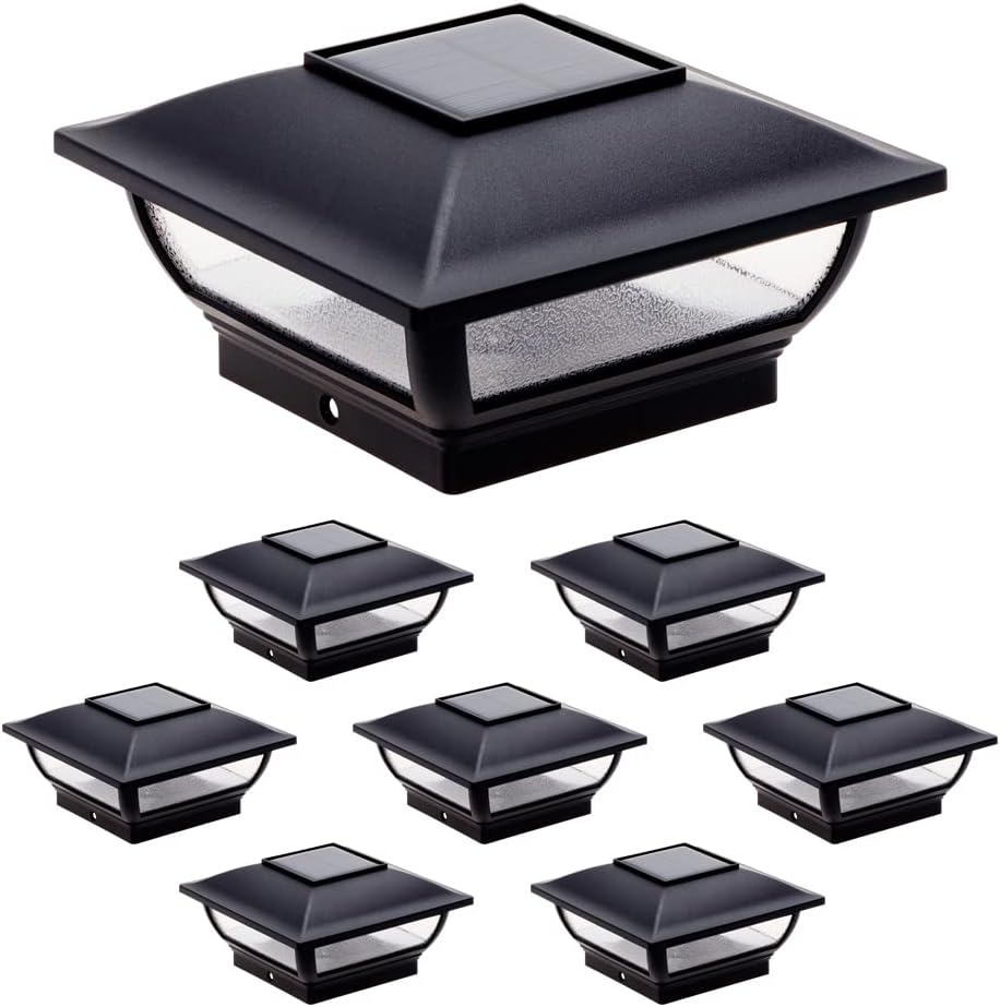 White 12 Pack Solar Post Cap Light for 4x4 Wood Posts I445521