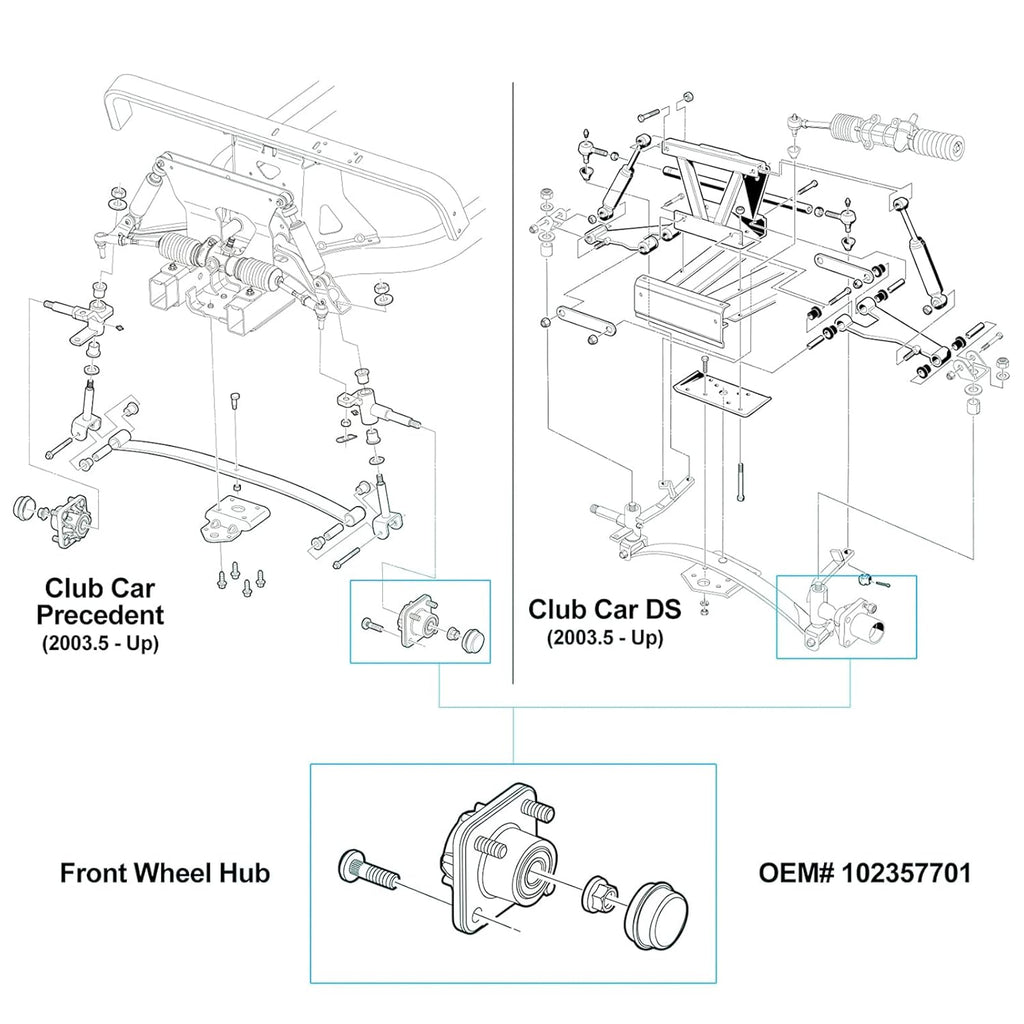 2Pcs Front Wheel Hub Assembly with Bearings X689