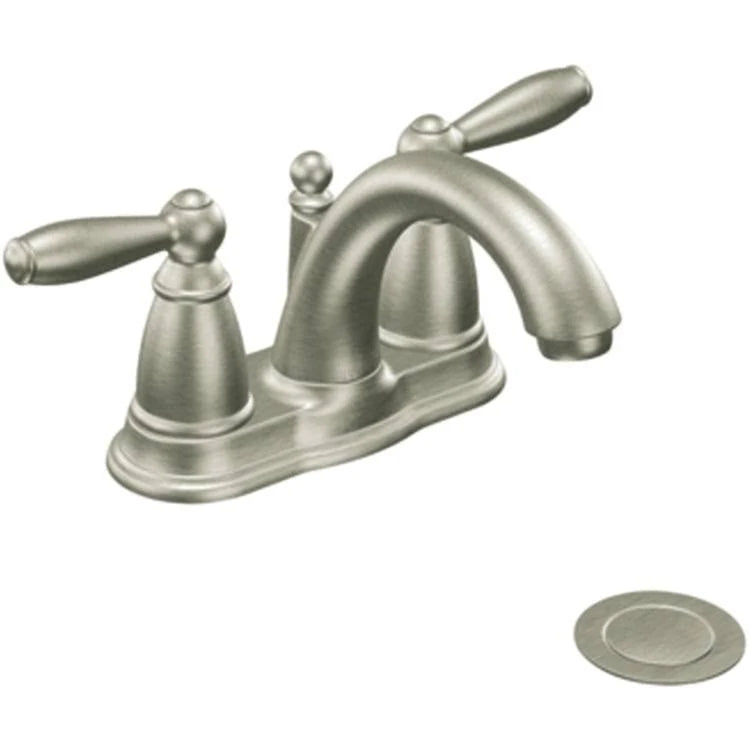 Brushed Nickel Bath Sink Faucet Two Lever Handle Centerset P8553