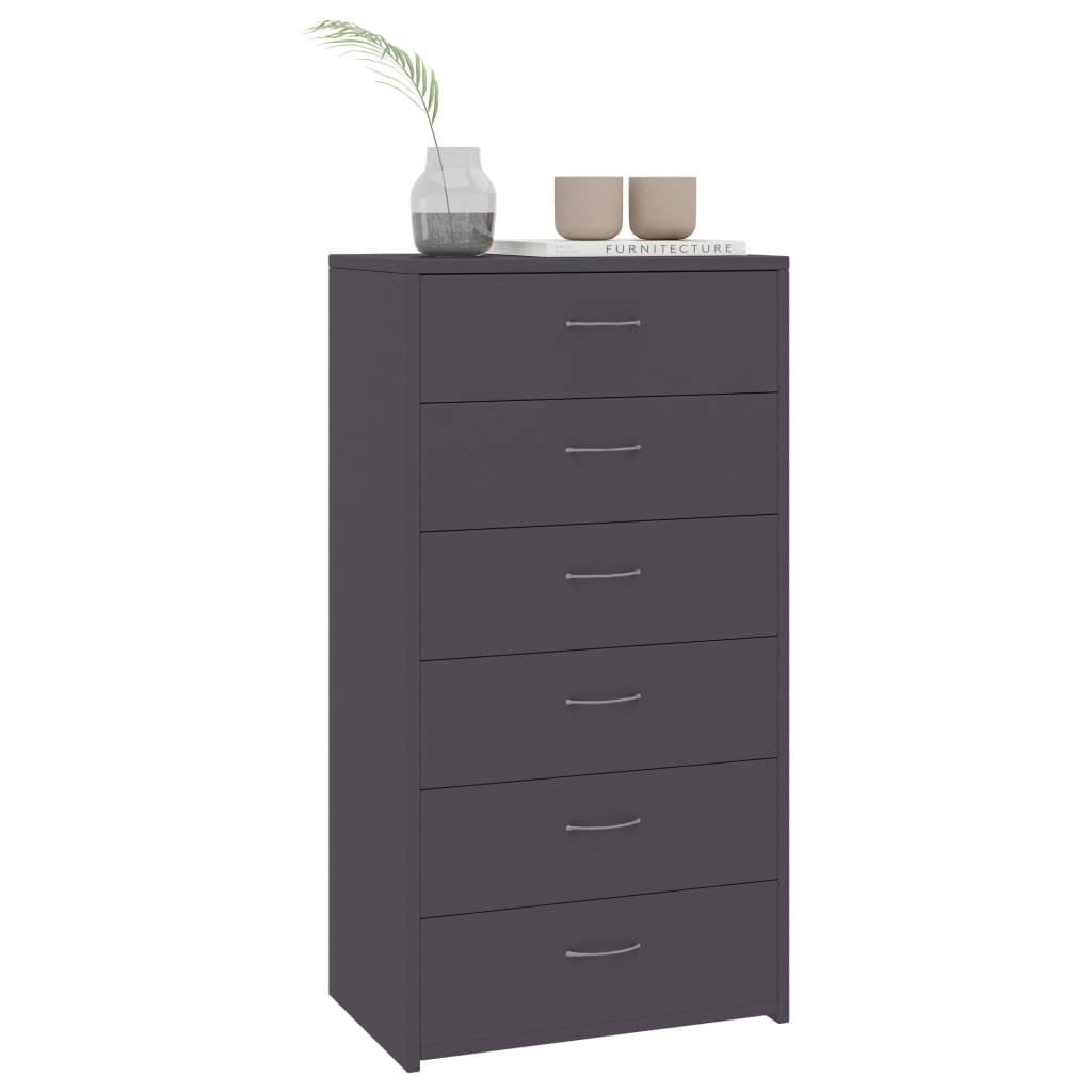White 6 Drawer Sideboard Chipboard A494