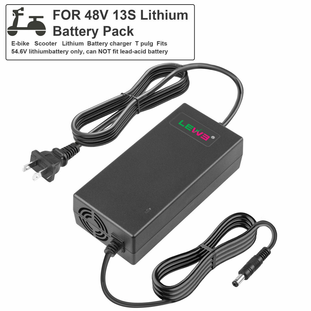 54.6V 2A Charger Adapter For 48V Li-ion Battery Ebike Electric Bike Scooter R55866