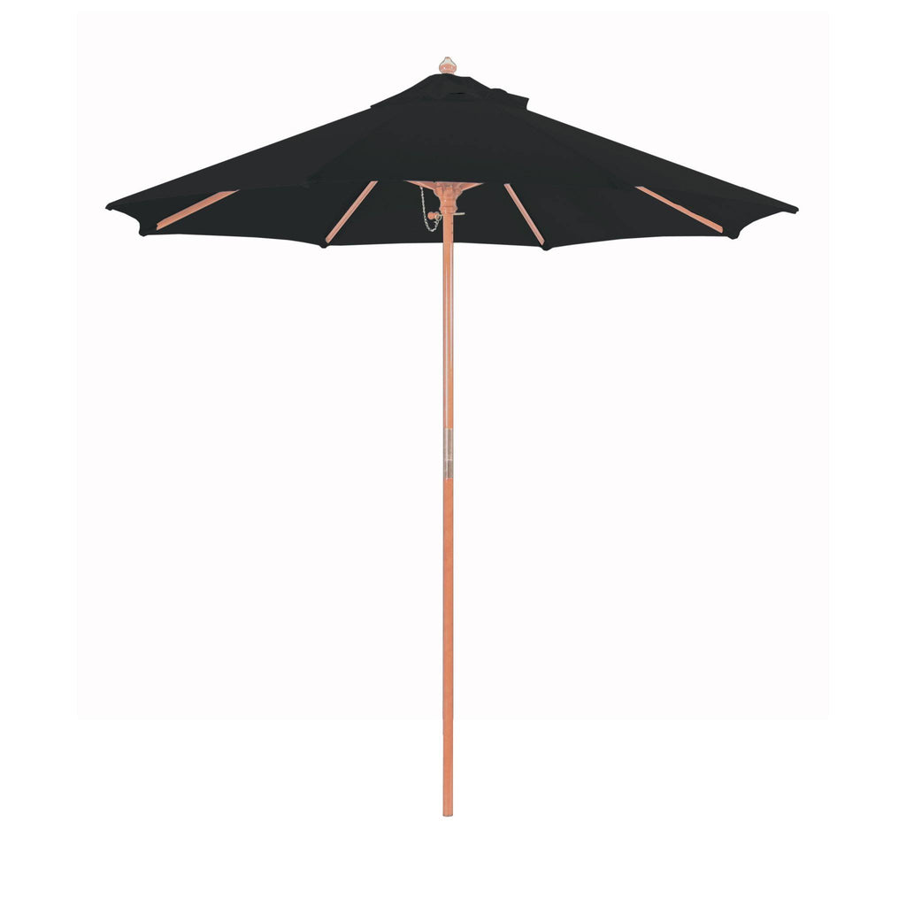 7.5 ft. Light Wood Cafe Black Sunbrella Umbrella C804