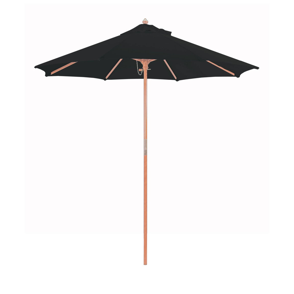 7.5 ft. Light Wood Cafe Black Sunbrella Umbrella C804