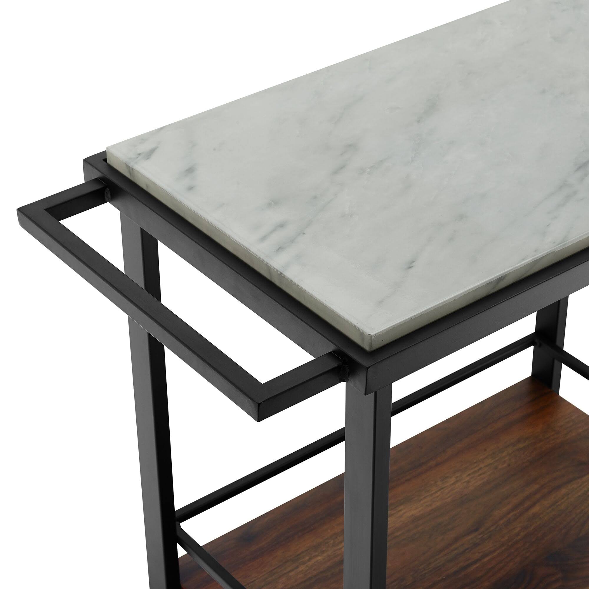 Black Marble Serving Bar Cart X485563