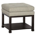Platinum/Rustic Portobello Tufted Square Ottoman with Storage U618
