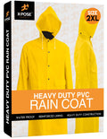Yellow 48in PVC Raincoat Jacket with Detachable Hood F917602