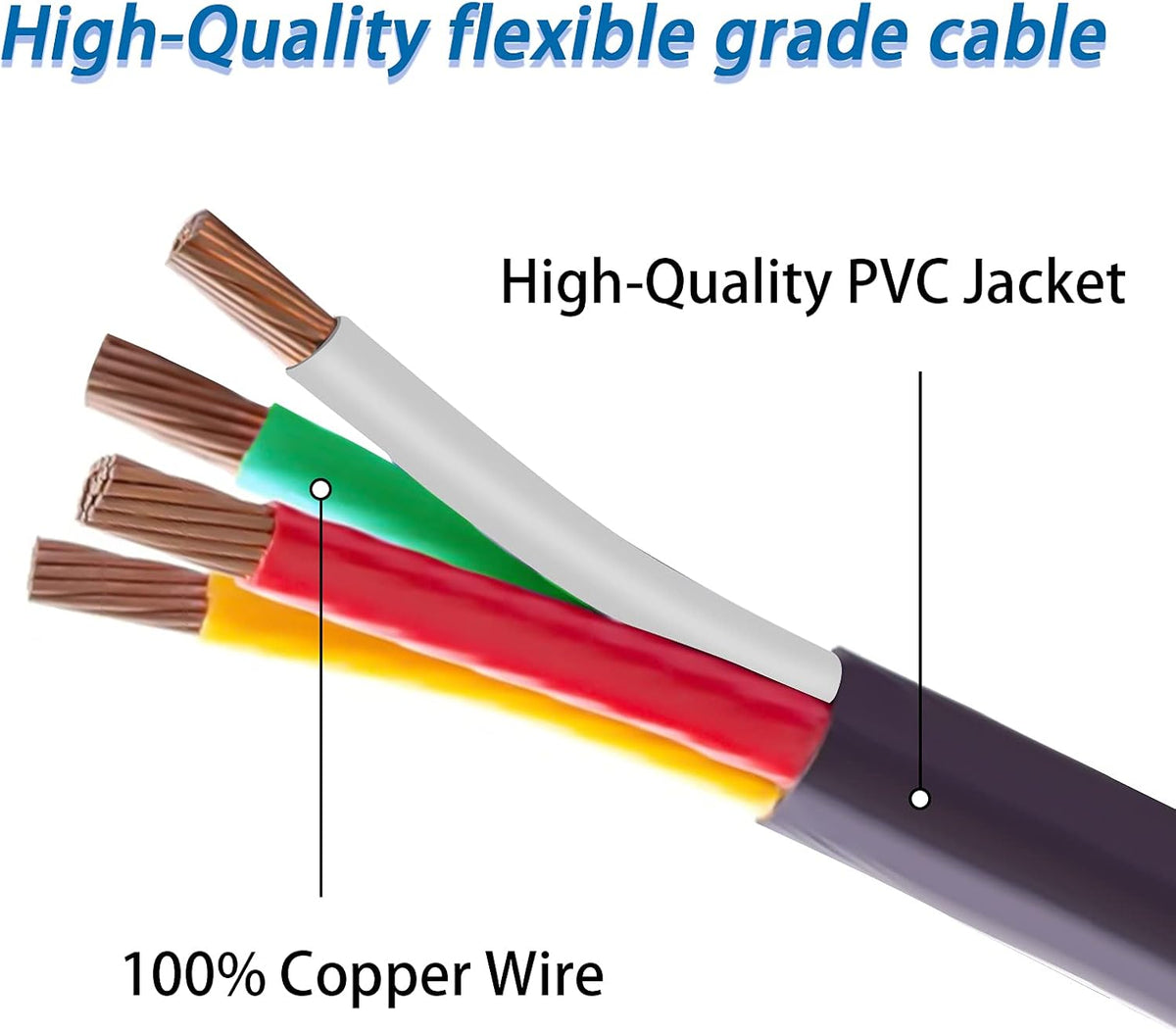 50 Amp 50 Feet RV Power Extension Cord, Heavy Duty STW Wire, Blue H4623