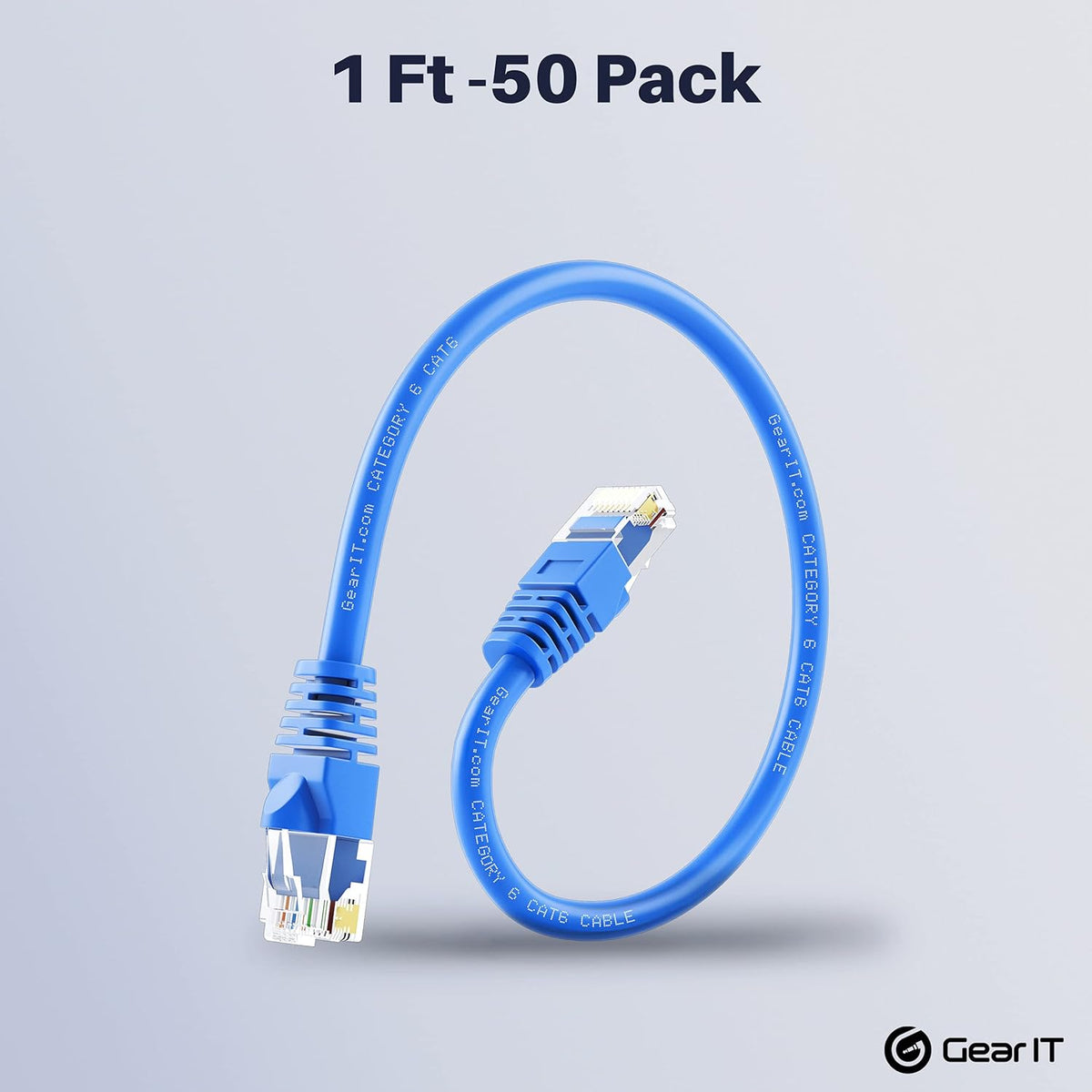 Cat6 Ethernet Cable 1 ft 50-Pack Blue R628943