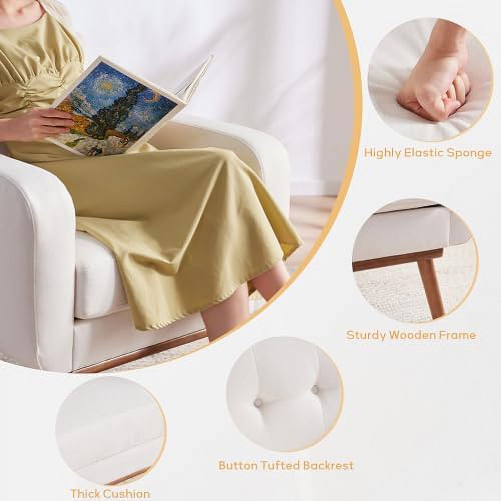 Fabric Accent Chair Button Tufted Upholstered Arm Chair Y7073