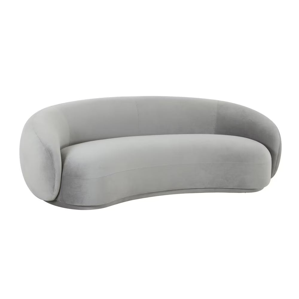 Light Grey Velvet Sofa W324834