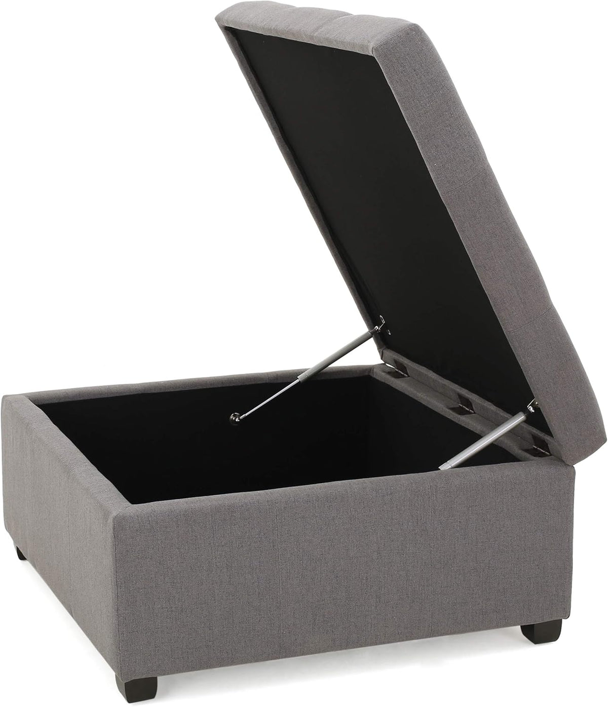 Dark Grey Fabric Storage Ottoman P755