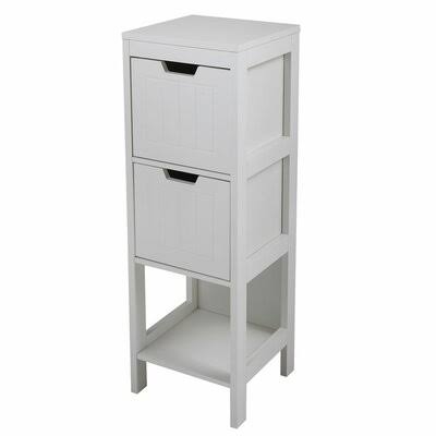 Bathroom Tall Cabinet with 2 Drawers and 1 Open Shelves V171741