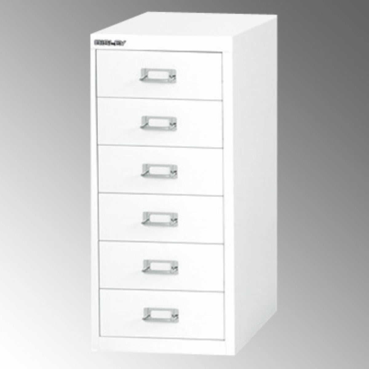 White 6 Drawer Steel Under-Desk Storage Cabinet P40533