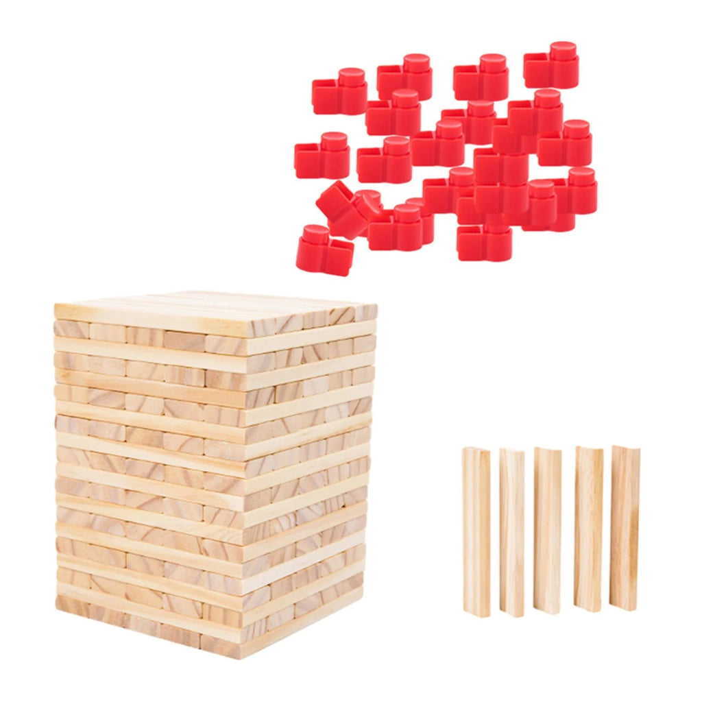 100 Pieces Wooden Blocks Stacking Game Building Kits Board Games D3806
