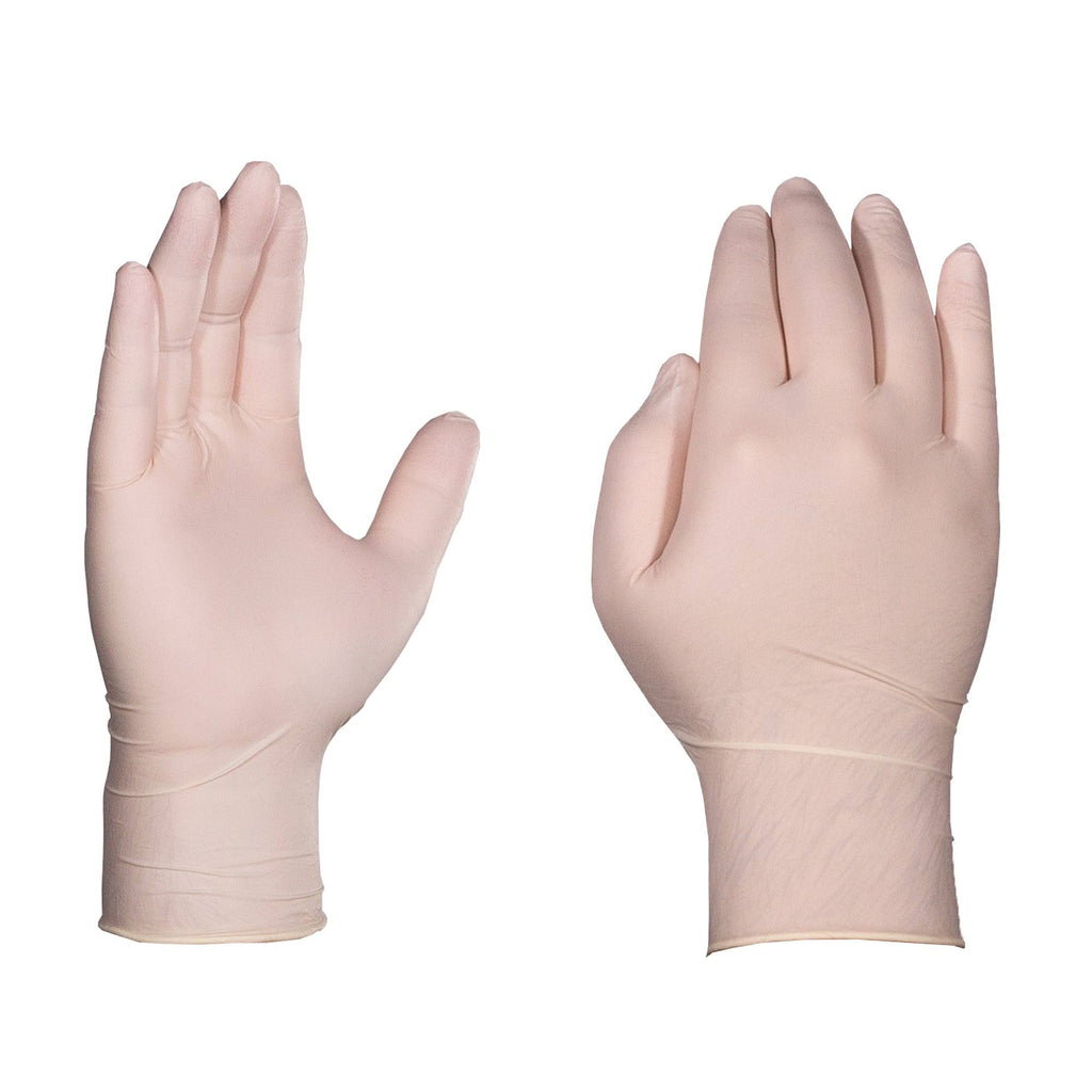 Ivory Latex Industrial Powder Free Disposable Gloves (Case of 1000) - Large U608868