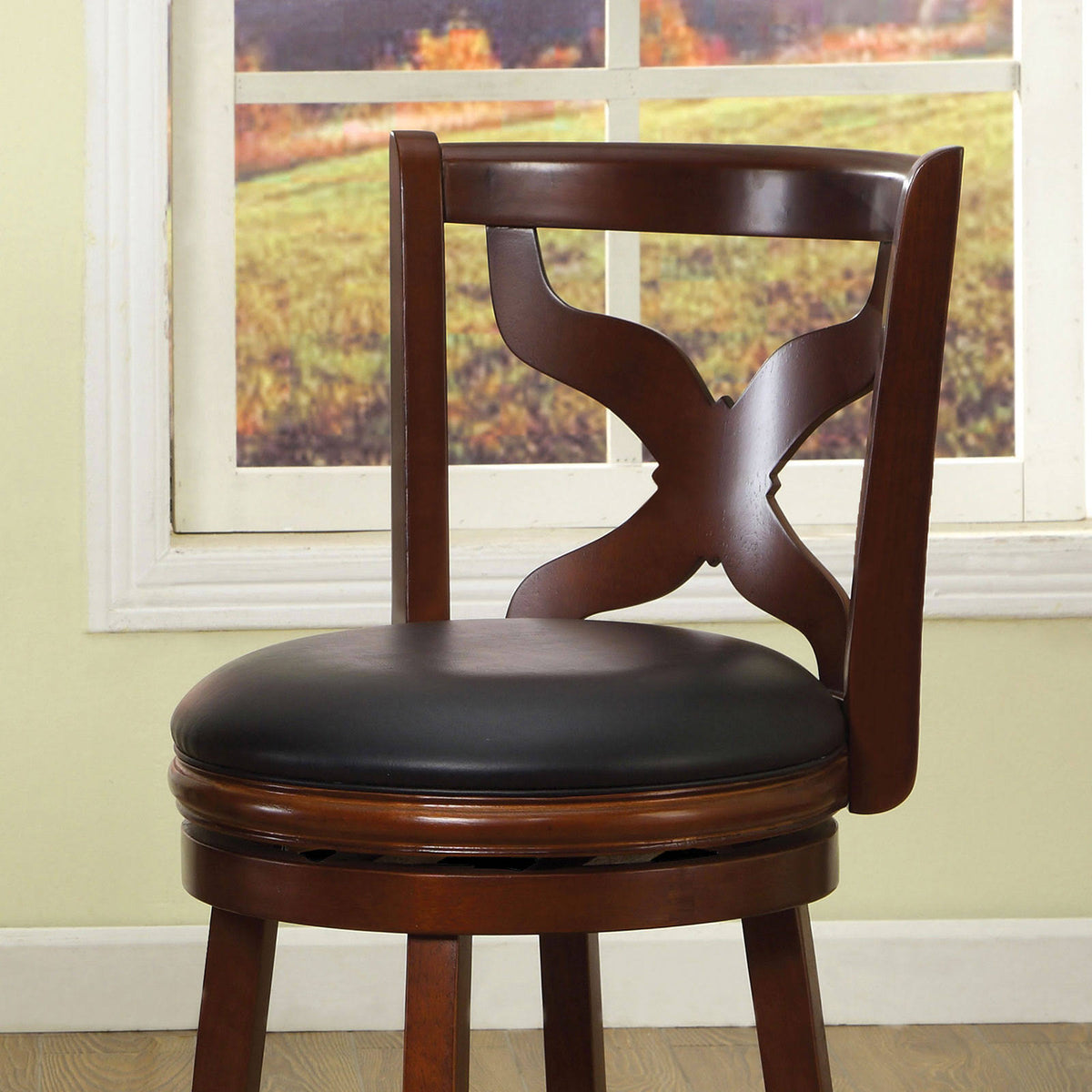 Dark Cherry Swivel Bar Stool U62137