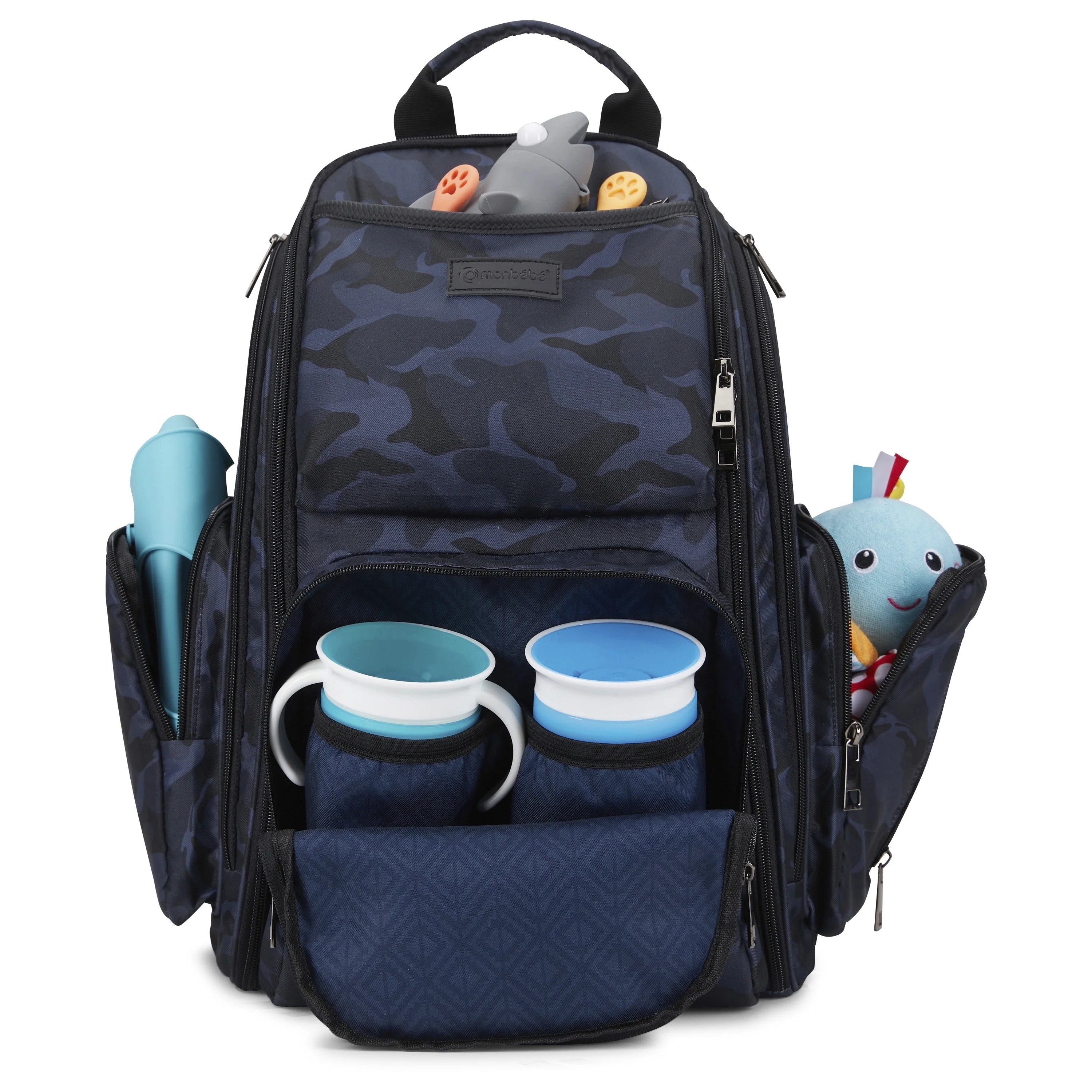 Navy Camo Diaper Bag Backpack with Changing Pad X3286