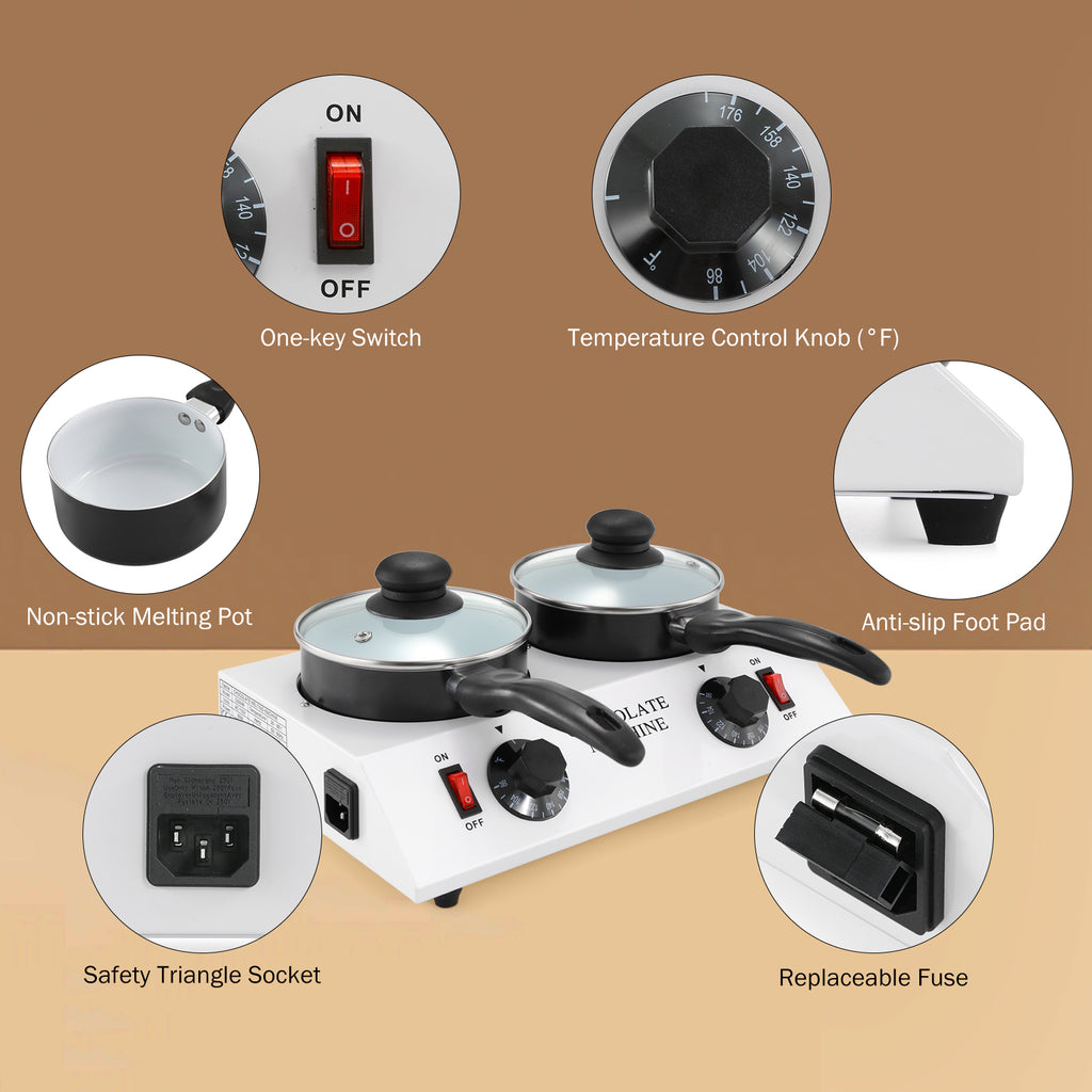 Chocolate Melting Pot, Double Pots Electric Melter D4573