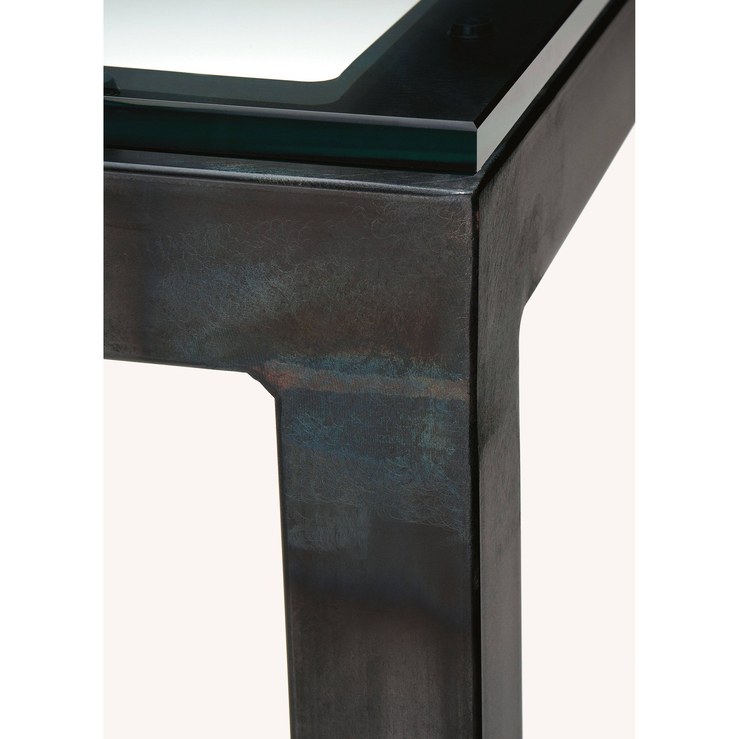 Clear Tempered Glass Console Table with Stainless Steel Frame K29430