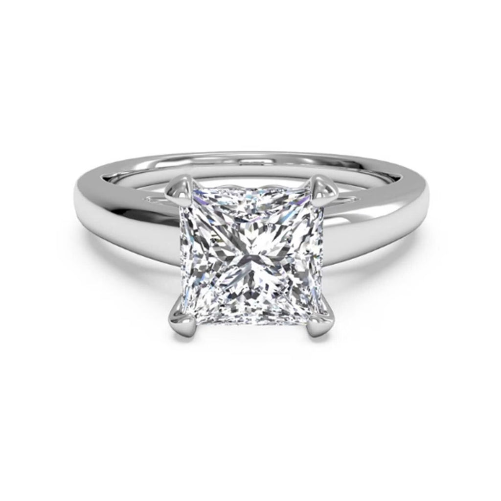 18K White Gold Plated Sterling Silver Moissanite Ring X685