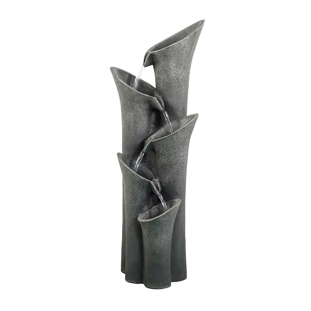5-Tier Outdoor Water Fountains with LED Lights, 40" High E7093