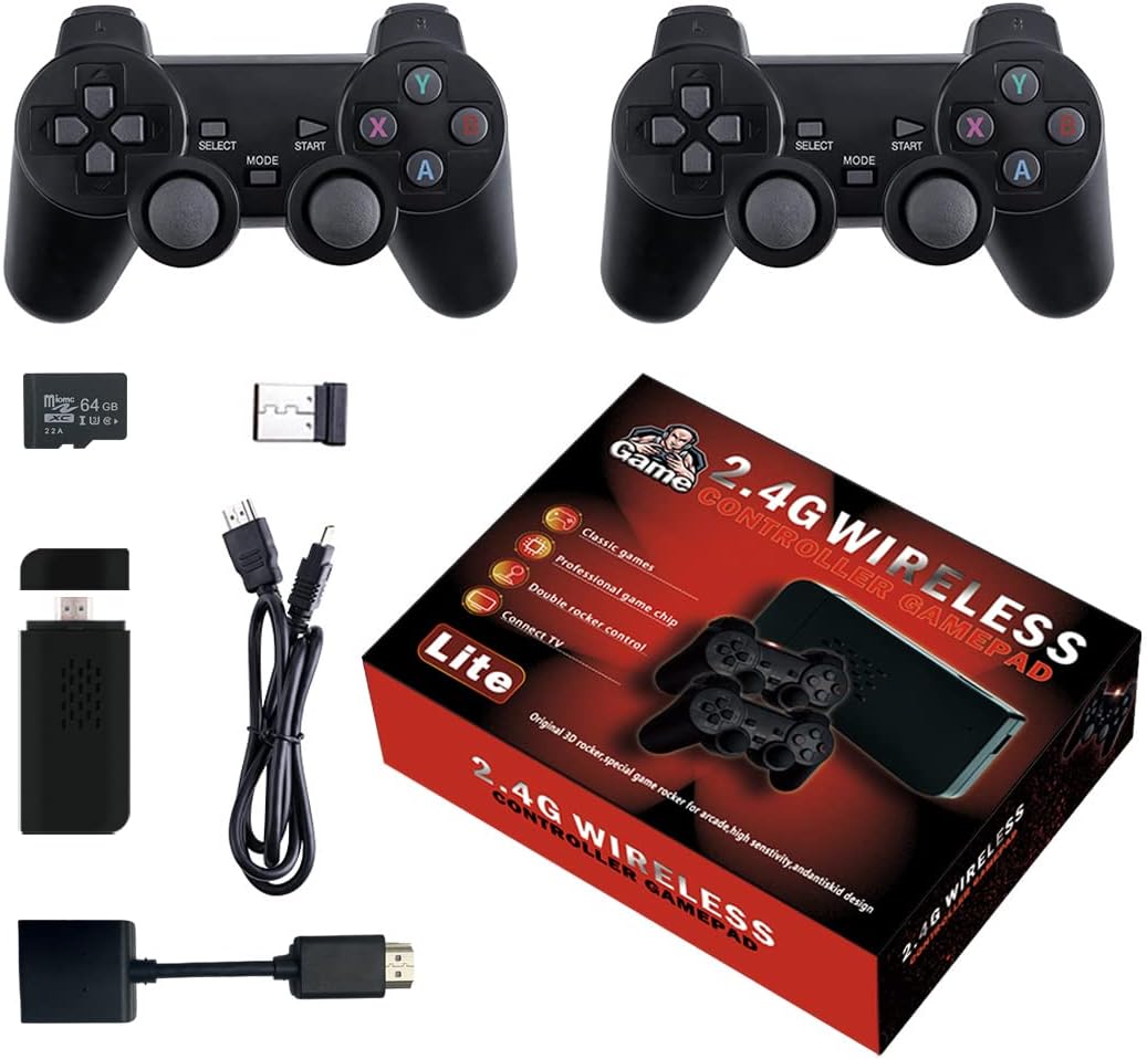 Wireless Retro Game Console Stick with 2 Wireless Controllers, Pack of 2 E512
