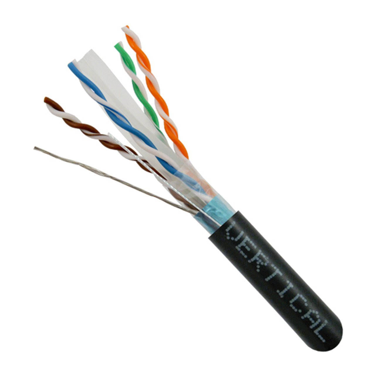 Black Cat6a Shielded Solid Network Cable K8625
