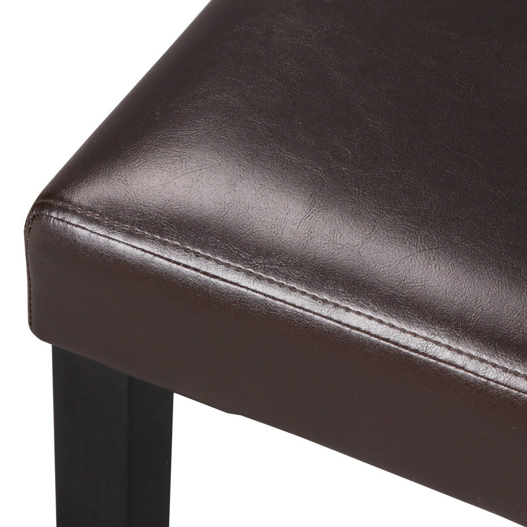 Brown Leather Backrest Dining Parson Chair G554