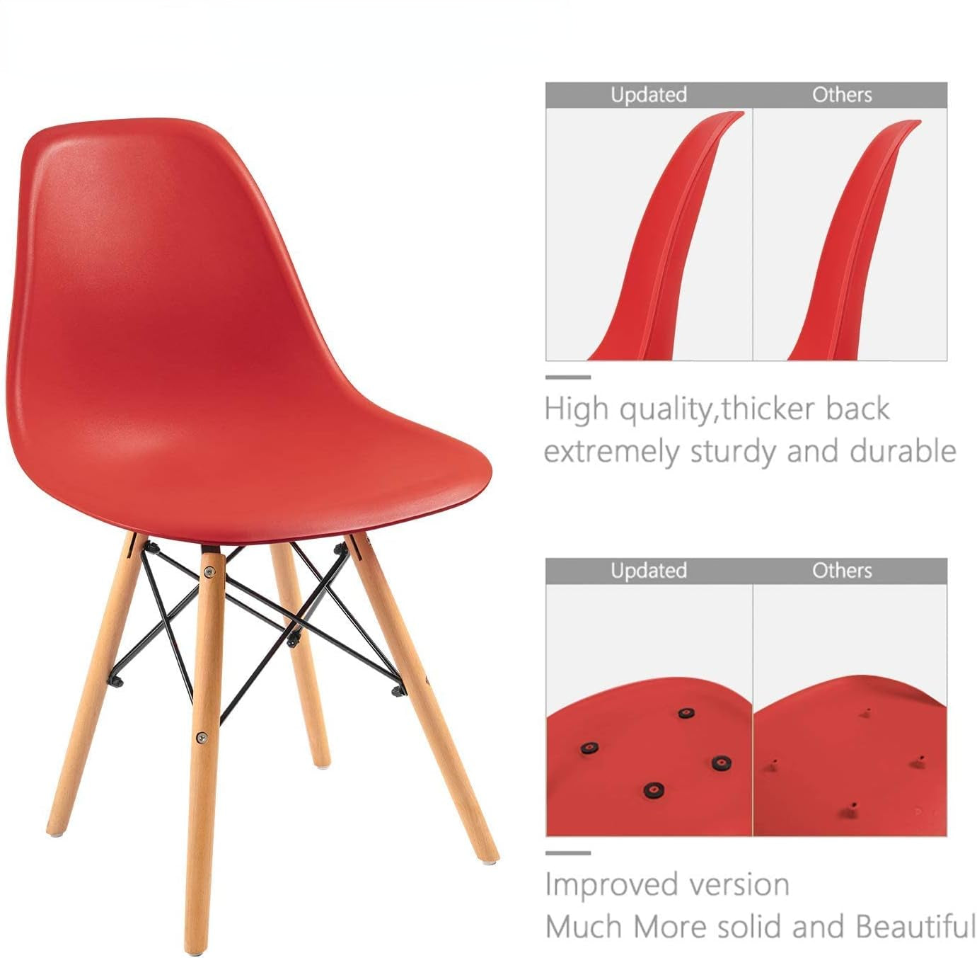 Red Plastic Dining Chair Set of 4 J80473