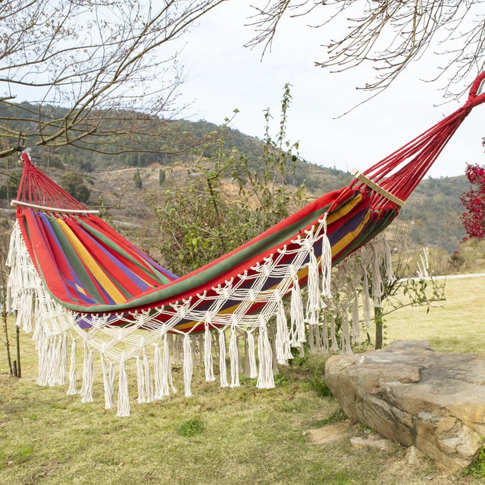 Double Macrame Hammock Swing Bed W895305