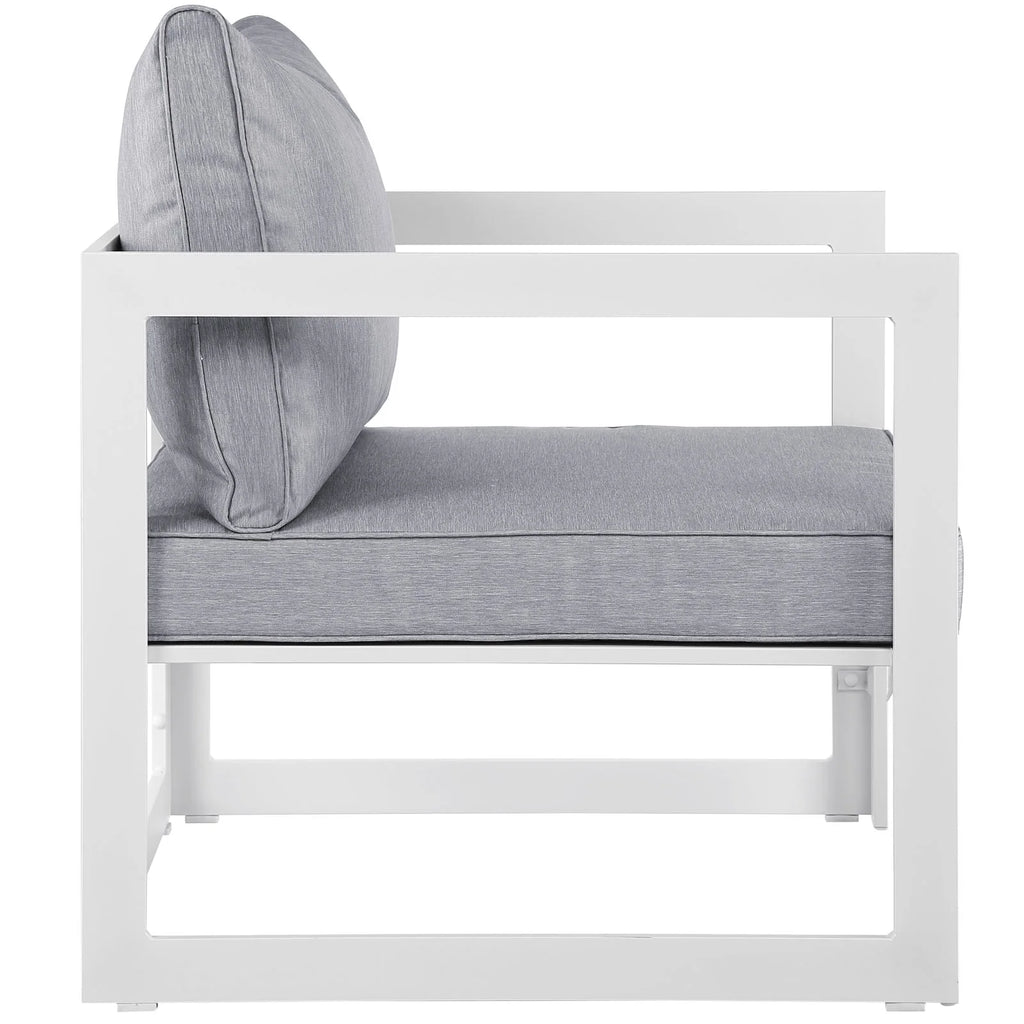 White Grey Fabric Outdoor Patio Sectional Sofa Set C2849